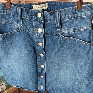 Madewell Women's Button-Up Blue Denim Skirt